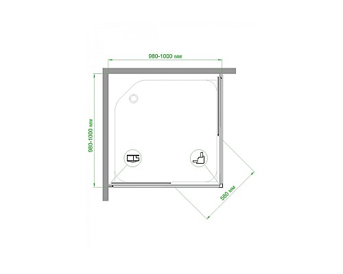 Душевой уголок Royal Bath HPD 100х100 RB100HPD-C-BL профиль Черный стекло матовое