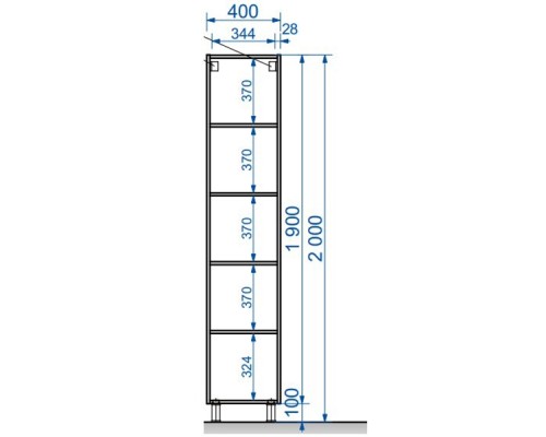 Шкаф пенал Эстет Dallas Luxe 40 R ФР-00001950 Белый