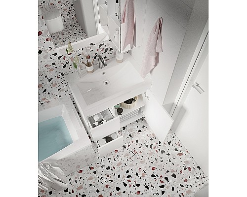 Тумба под раковину 1MarKa Cube 75Н У79532 Белый глянец