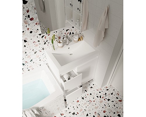 Тумба под раковину 1MarKa Cube 75Н У79532 Белый глянец