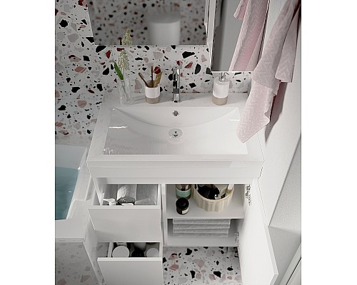 Тумба под раковину 1MarKa Cube 75Н У79532 Белый глянец