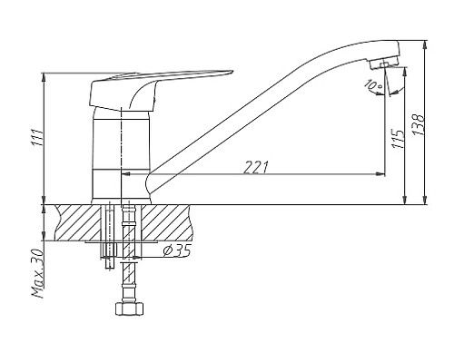 Смеситель для кухни Haiba HB4204 Хром
