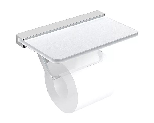 Держатель туалетной бумаги Langberger 32041B с полкой Хром