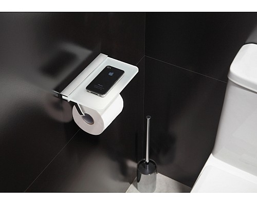 Держатель туалетной бумаги Langberger 32041B с полкой Хром