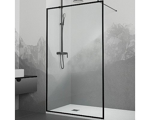 Душевая перегородка RGW Walk In WA-012B 90 35101290-84 профиль Черный стекло прозрачное