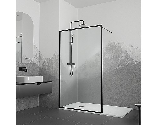 Душевая перегородка RGW Walk In WA-012B 90 35101290-84 профиль Черный стекло прозрачное