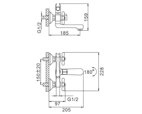 Смеситель для ванны Frap H25 F3025 Хром