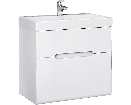 Тумба под раковину Jorno Moduo Slim 50 Mod.01.50/P/W подвесная Белый глянец