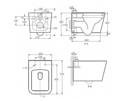 Унитаз подвесной Good Door Round УНИ0003