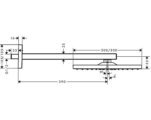 Верхний душ Hansgrohe Raindance Е Air 300 1jet 26238000 Верхний душ Hansgrohe Raindance Е Air 300 1jet 26238000