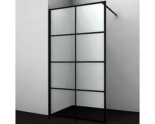 Душевая перегородка WasserKRAFT Glan 100 66W44 профиль Черный матовый стекло прозрачное