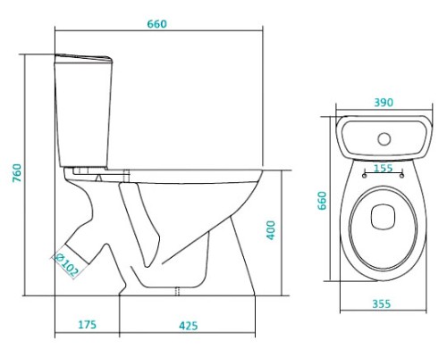 Унитаз Santek Бриз 1.WH30.2.138 с бачком и сиденьем