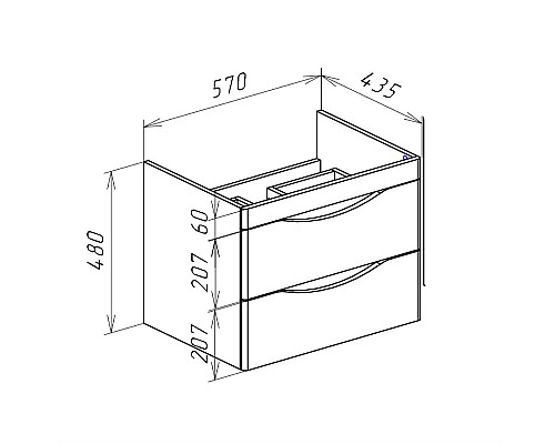 Тумба под раковину Bellezza Санриса 60 4630109180455 подвесная Капучино