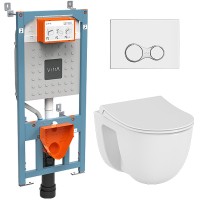 Комплект унитаза с инсталляцией Vitra S 40 с сиденьем Микролифт и клавишей смыва