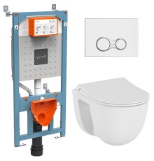 Комплект унитаза с инсталляцией Vitra S 40 с сиденьем Микролифт и клавишей смыва