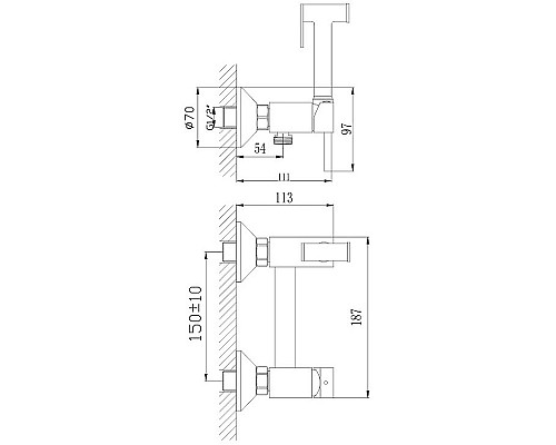 Гигиенический душ со смесителем Haiba HB5510-4 Бронза