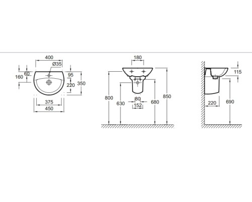 Рукомойник Jacob Delafon E4152-00