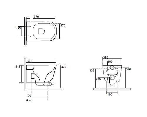 Унитаз Kerasan Tribeca 511459 подвесной Grigio matt без сиденья