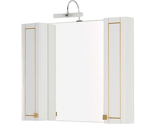 Зеркало-шкаф Aquanet Честер 105 белый/золото