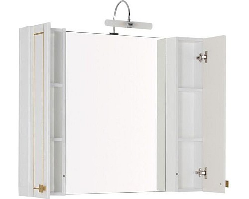 Зеркало-шкаф Aquanet Честер 105 белый/золото