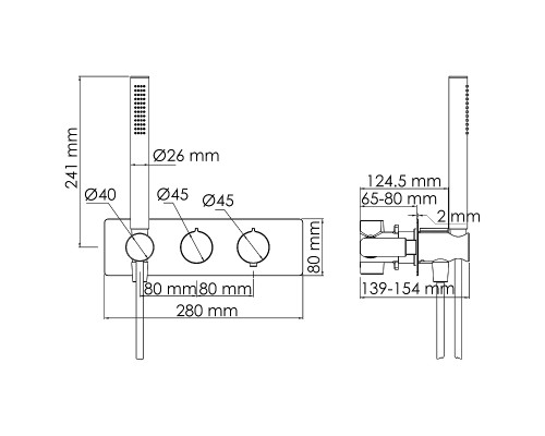 Смеситель для душа WasserKRAFT Elbe 7488 Thermo с термостатом Черный