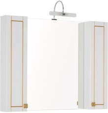 Зеркало-шкаф Aquanet Честер 105 белый/золото