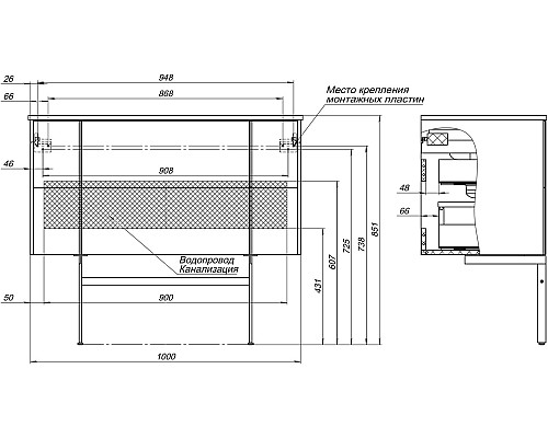 Тумба под раковину Allen Brau Reality 100 1.32007.AM подвесная Антрацит матовый
