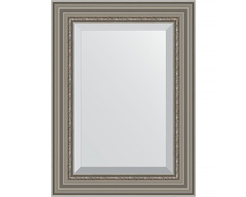 Зеркало Evoform Exclusive 76х56 BY 1227 с фацетом в багетной раме - Римское серебро 88 мм