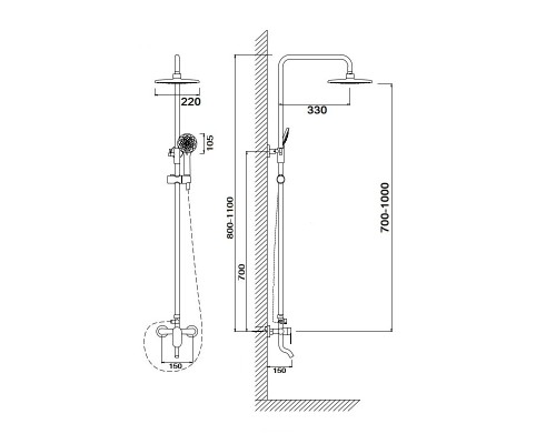 Душевая система Сантаком stOmega 7703 Хром