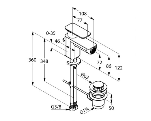 Однорычажный смеситель для биде Kludi E2 492160575