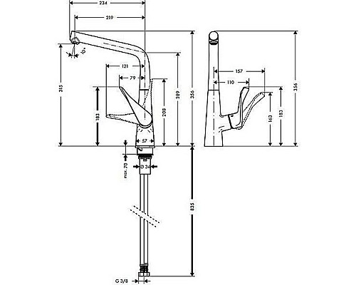 Смеситель для кухни Hansgrohe Metris 14822800