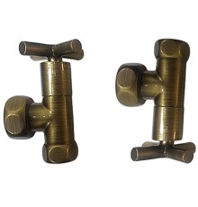ВЕНТИЛЬ ЗАПОРНЫЙ УГЛОВОЙ КРЕСТ 3/4" x 1" г/г ZZ-4706 бронзовый (НЕ ИСПОЛЬЗ)