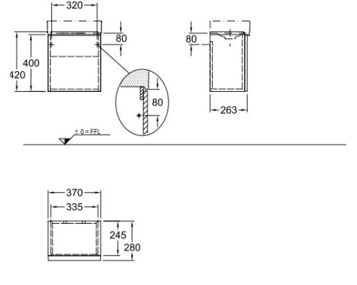 Тумба под раковину Geberit Icon 37 см 840037000