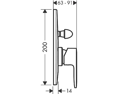 Смеситель для душа Hansgrohe Vernis Shape 71458000 Хром