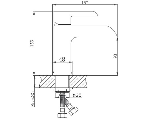 Смеситель для раковины Haiba HB10805-8 Белый Хром