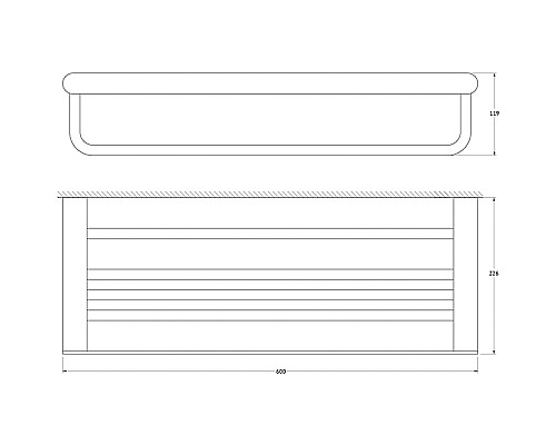 Полка для полотенец Artwelle Schwarz 60 7781 Черная матовая