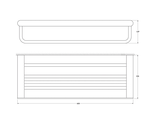 Полка для полотенец Artwelle Schwarz 60 7781 Черная матовая