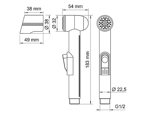 Гигиеническая лейка с фиксатором WasserKRAFT A092