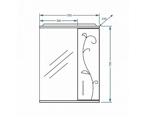 Зеркальный шкаф Stella Polar Фантазия 55 SP-00000224
