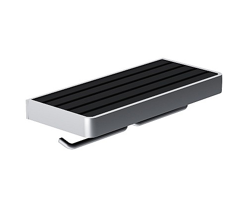 Держатель туалетной бумаги Damixa Jupiter DA77341900 двойной с полкой Черный Хром