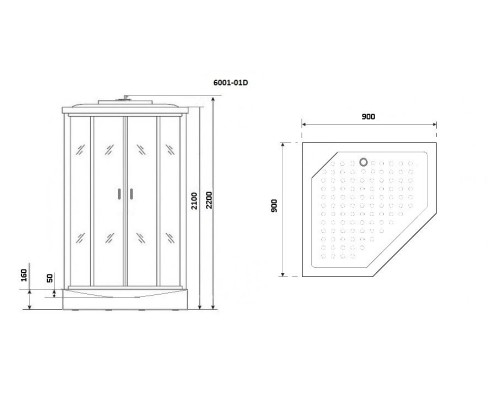 Душевая кабина Niagara Premium NG-6001-01D 90x90