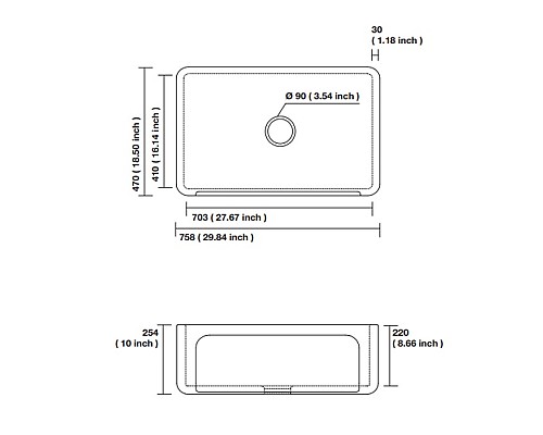 Раковина кухонная Kerasan Hannah Yorkshire 542101