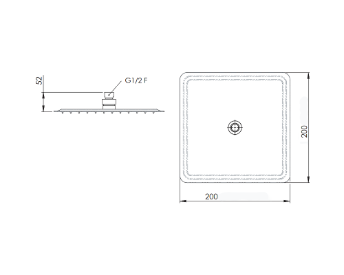 Верхний душ Remer 357UFD20X Хром