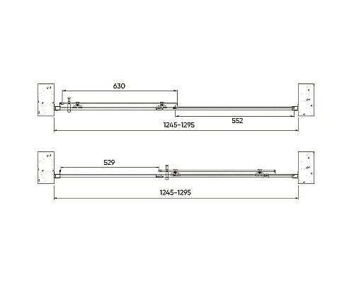 Душевая дверь Veconi Vianno VN-72B 130 VN72B-130-01-C4 Черный матовый