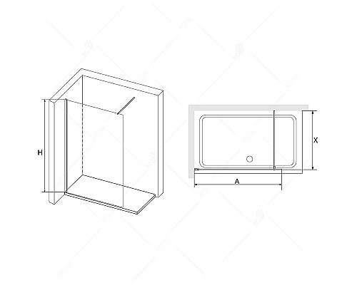 Душевая перегородка RGW Walk In WA-010 110 351001011-21 Хром -сатинат