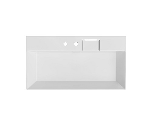 Раковина Kerama Marazzi LOGICA подвесная с двумя отверстиями 90, белая глянцевая