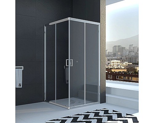 Душевой уголок Veconi Rovigo RV-11 100x100 RV11-100-01-C5 профиль Хром стекло прозрачное