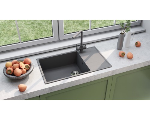 Кухонная мойка Ulgran Quartz Prima 860-09 мокрый асфальт