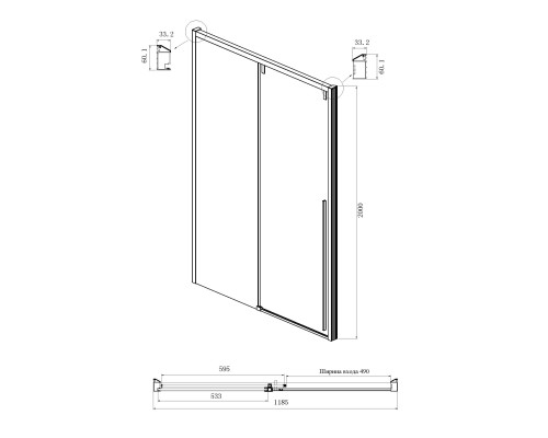 Душевой уголок Ambassador Intense 120x110 Хром