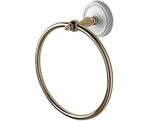 Кольцо для полотенец Devon&Devon Dorothy DOR407OT Светлое золото Белый